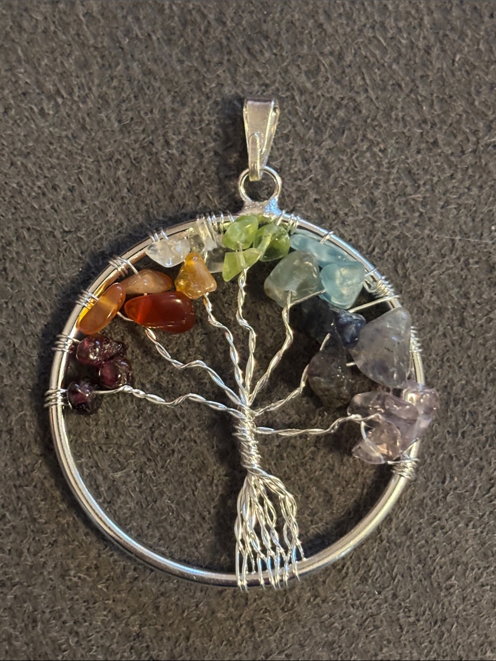 Tree of Life Multicolor Chakra Pendant Necklace